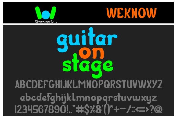 Guitar on Stage Display Font for Creative Publications