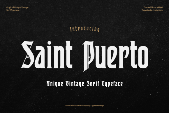 Saint Puerto Display Font for Unique Craft and Product Designs